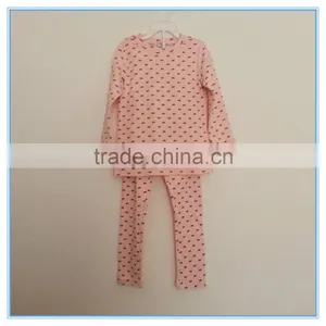 Wholesale OEM Children Gilrs Cotton Underwear Set Long Johns, High Quality Kids Pajamas Clothes for Child thumbnail-2