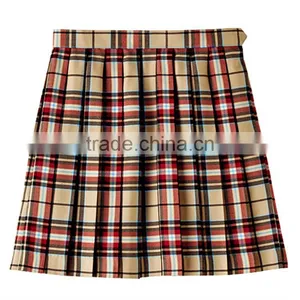 China Wholesales Skirts Short Plain Checked Girl School Uniform Skirt thumbnail-4