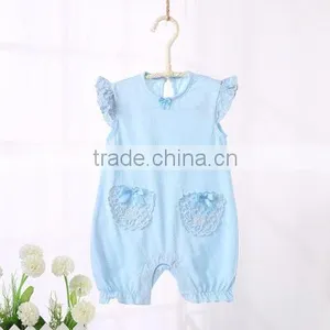 Summer Baby Clothes Romper Natural Colored Cotton Sleeveless Newborn Short Climbing Jumpsuit Clothes thumbnail-3