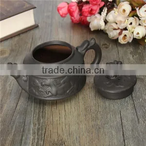 New Arrival Chinese Dragon Kung Fu Tea Sets Yixing Purple Clay Teapot Black Teacup 3 Pcs/Set Tea Service High Quality Tea Set thumbnail-4