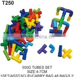 500 g Educational Blocks Plastic Building Semicircle Tube Toy For Kids thumbnail-2