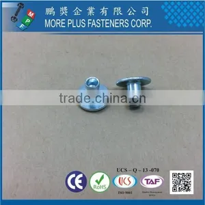 Made in Taiwan Carbon Steel C1006 Zinc Plated CR6+ Wax Oval Head Decorative Semi Tubular Rivets thumbnail-4