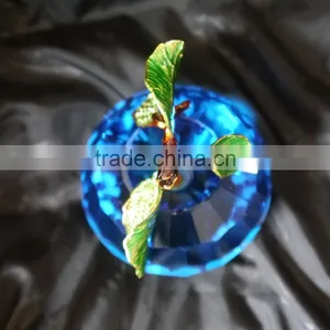 Peacock Blue Crystal Apple Wedding Gift thumbnail-3