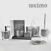 Home Gray Inside Polyresin Bathroom Set With Transparent Outside thumbnail-1