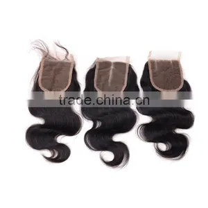 7A Cambodian Virgin Hair Body Wave Lace Closure 4*4 Wavy Hair Closure 12"-20" thumbnail-4