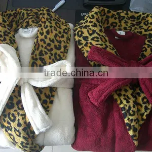 100% Soft Coral Polyester Bathrobe thumbnail-1