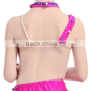Girl Fashion Rhinstone Open Back Sexy Latin Dance Dress Children Kids Samba Tango Salsa Performance Dresses thumbnail-4