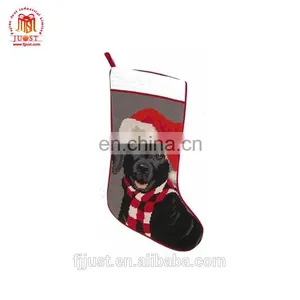 Wholesale Embroidery Fashion Burlap Black Christmas Stocking thumbnail-1