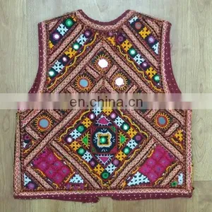 Outwear Garment Both Side Mirror Embroidery Elegant Party Wear Indian Gujarati Ethnic Traditional Navratri Embroidered Koti thumbnail-2
