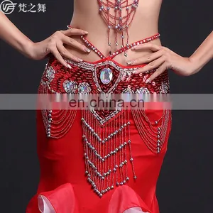 Y-2057 Egyptian Beaded Tassel Belly Dance Hip Belt thumbnail-1