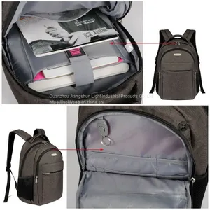 Advocator Laptop Backpacks With Pink Fluffy Ipad Interlayer Women Men Water-Resistant Pure Color Sturdy Business Commercial Official Shoulders Bags Rucksacks Daypacks Knapsacks for 15 Inch Computer - Dark Grey thumbnail-2