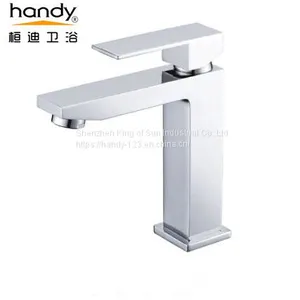 Single Cold Brass Chrome Basin Faucet thumbnail-1