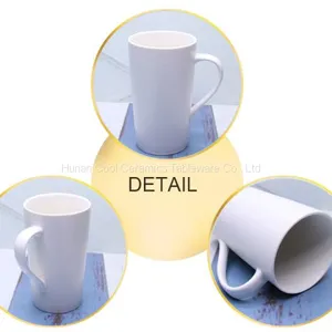 Plain White Ceramic Mug Porcelain Coffee White Mug thumbnail-1