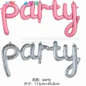 Foil Balloon Helium Balloon Mylar Balloon Party Balloon in Pink and Silver Fast Delivery thumbnail-1