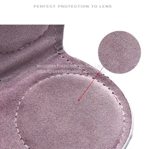 Crush-resistant Portable Eyeglass Pouch; Lovely Protective Case for Sunglasses Clips thumbnail-4