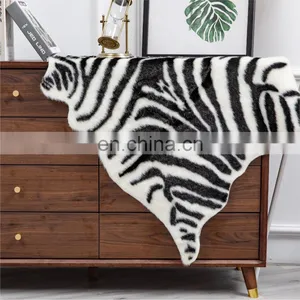 Manufacturer Wholesale Zebra Shaggy Fur Floor Rugs For Sale Living Room thumbnail-1
