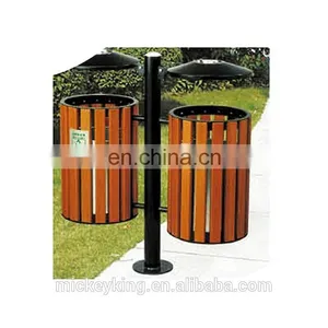 Factory Price Outdoor Public Wood Park Industrial Dustbin for JMQ-G248F thumbnail-1