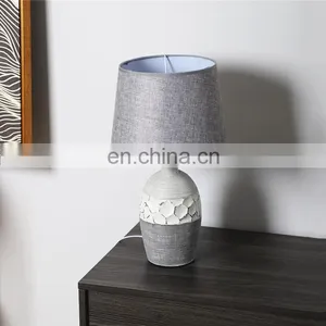 European Modern Design Vintage Ceramic Reading Lamp Grey Porcelain Table Lamp for Home Decor thumbnail-4