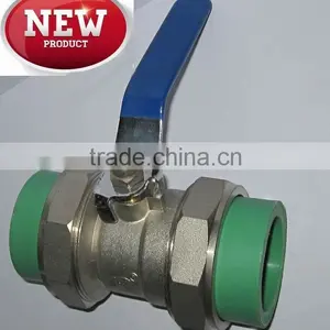 PPR Valve Double Union, PPR Valve, PPR Brass Ball Valve DIN8077/8078 thumbnail-1