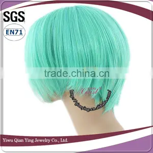 Cheap Beauty Bright Blue Fashion Short Synthetic Bob Cosplay Wig thumbnail-2