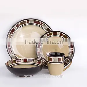 16 Pcs Dinnerware Set With Mosaic Design thumbnail-1