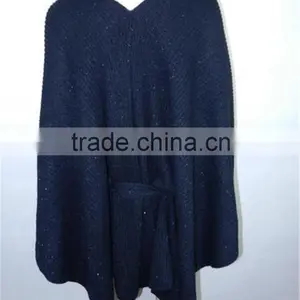 Ladies Women Fashion Blanket Office Cashmere Pashmina & Wool Knitted 2016 New Winter Warm Top Cape With Belt thumbnail-1