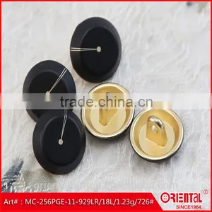 Matt Black Flat Front Gold Back Metal Shank Button thumbnail-1