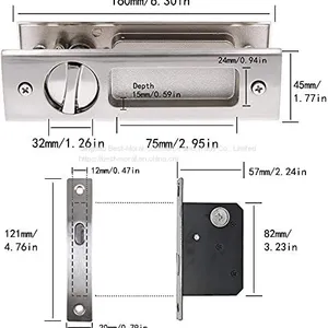 Sliding Mortise Latch Door Lock for Aluminium Door thumbnail-4