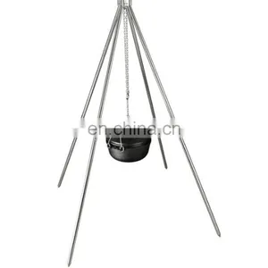 Camping Outdoor Cast Iron Cooking Tripod For Camp Fire Dutch Oven Pot Pan Hold thumbnail-1