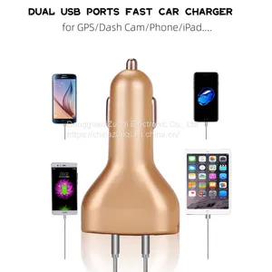 QC3.0 Quick Charge 30W 5V2.4A Dual USB Port Car Phone Charger Adapter thumbnail-1