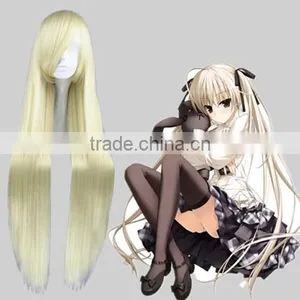 High Quality 100cm Long Straight Loveless Wig Agatsuma Soubi Beige Cosplay Hair Wig Synthetic Anime Wig thumbnail-1