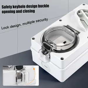 Garden Outdoor Power Supply, Garage Workshop Wall Socket, Farm Exterior Electrical Outlet, Construction Temporary Power, Caravan External Power Socket thumbnail-5