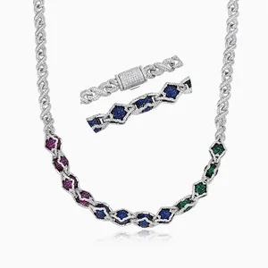 Shining Star Jewelry New Design Fashion Colored Diamond Beads Infinity Necklace thumbnail-3
