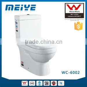 Two-Piece Washdown Watermark Toilet S/P Trap With GEBERIT or R&T Fitting Soft Cover, Australian Standard WELS WC-6002 thumbnail-1