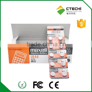 Maxell Alkaline Battery LR44/A76/AG13 1.5V Button Cell Battery in Blister 10pcs/card thumbnail-1