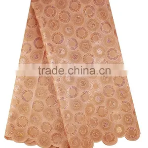 Mitaloo African Organza Sequin Lace Fabric for Wedding Dress MOG0189 thumbnail-5