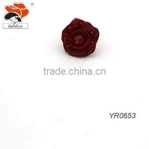 Good Quality Four Color Rose Shaped Rings Wholesale thumbnail-2