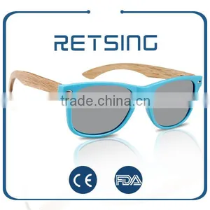 2015 Plastic Frame With Bamboo Pins Sunglasses Customized With Logo for Free With Polarized Lenses thumbnail-4