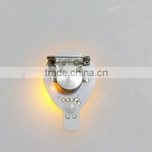 Promotional Bulb Shaped LED Blinking Light Lapel Pin Brooch for Party thumbnail-2