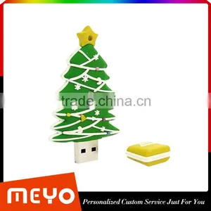 Warehouse Custom Made Christmas Tree Shpe USB Flash Drive Christmas Gift Item thumbnail-1