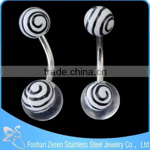2016 Fancy Barbell Resin Balls Christmas Candy Belly Ring Wholesale thumbnail-1