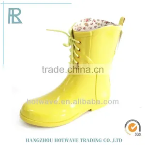 Candy Color Lace up Women Pvc Rain Boots thumbnail-4