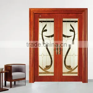 Unique Glass Wooden Doors Solid Door French Door for Villa thumbnail-5