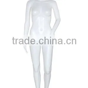 White Color With Egg Head Adjustable Plastic Female Mannequins for Clothing Window Display thumbnail-1