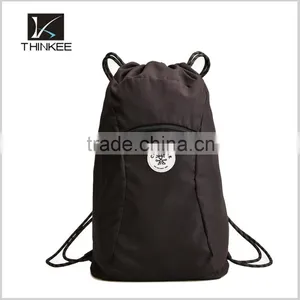 Custom Your Logo Khaki Polyester Gym Bag Drawstring Backpack thumbnail-4
