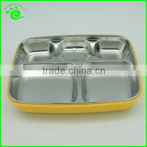 ~ 5 Compartment Stainless Steel Insulated Bento Container With Handle for Kids thumbnail-2