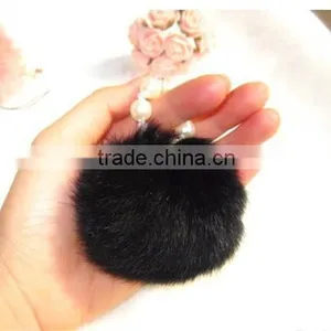 Geniune Rabbit Fur Ball Keyrings Fur Accessories thumbnail-2