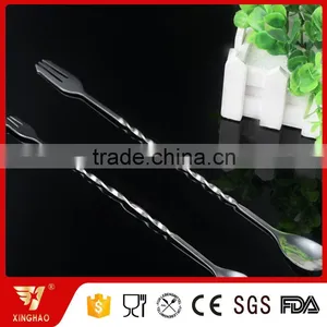 Two Head Stainless Steel Bar Spoon With Long Twist Handle thumbnail-3