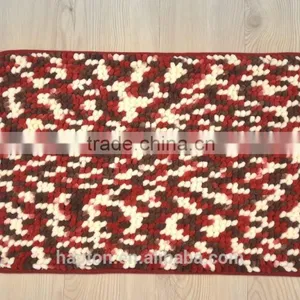 100% Microfibre Loop Pile Space Dyed Yarn With Anti-slipping TPR Baking Chenille Rugs thumbnail-1