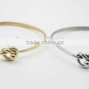 Gold and Silver Wire Design Best Friends Stainless Steel Bracelet thumbnail-5